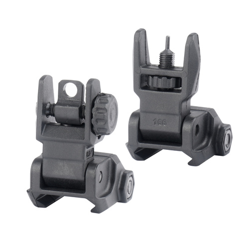 Składane przyrządy celownicze DLG Tactical Low Profile Sight Set - Polimerowe - Czarne - DLG-166 