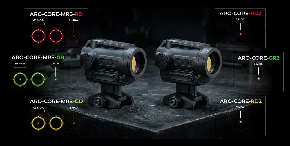Siatki celownicze w kolimatorach Holosun ARO-CORE