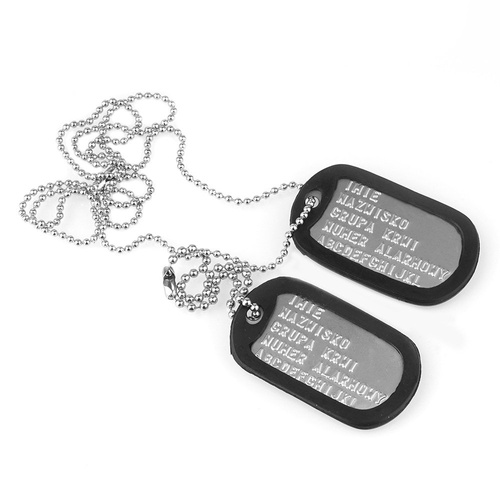 Nieśmiertelnik Dog-Tag - Srebrny z grawerem