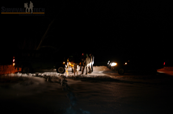 Soldiers being captured at night