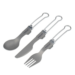Rockland - Folding Tourist Cutlery Set - Fork / Knife / Spoon - Titan