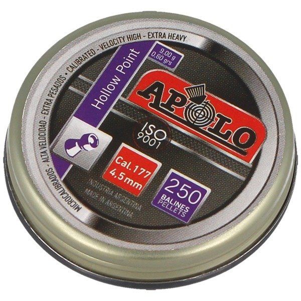 Apolo Airgun Pellets Hollow Point Extra Heavy .177 / 4.52mm 250