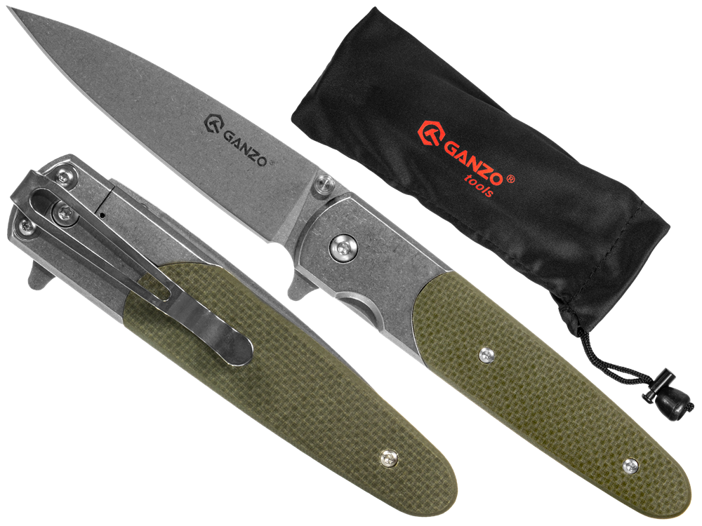 Ganzo Folding knife 440C Green G7432GR best price check