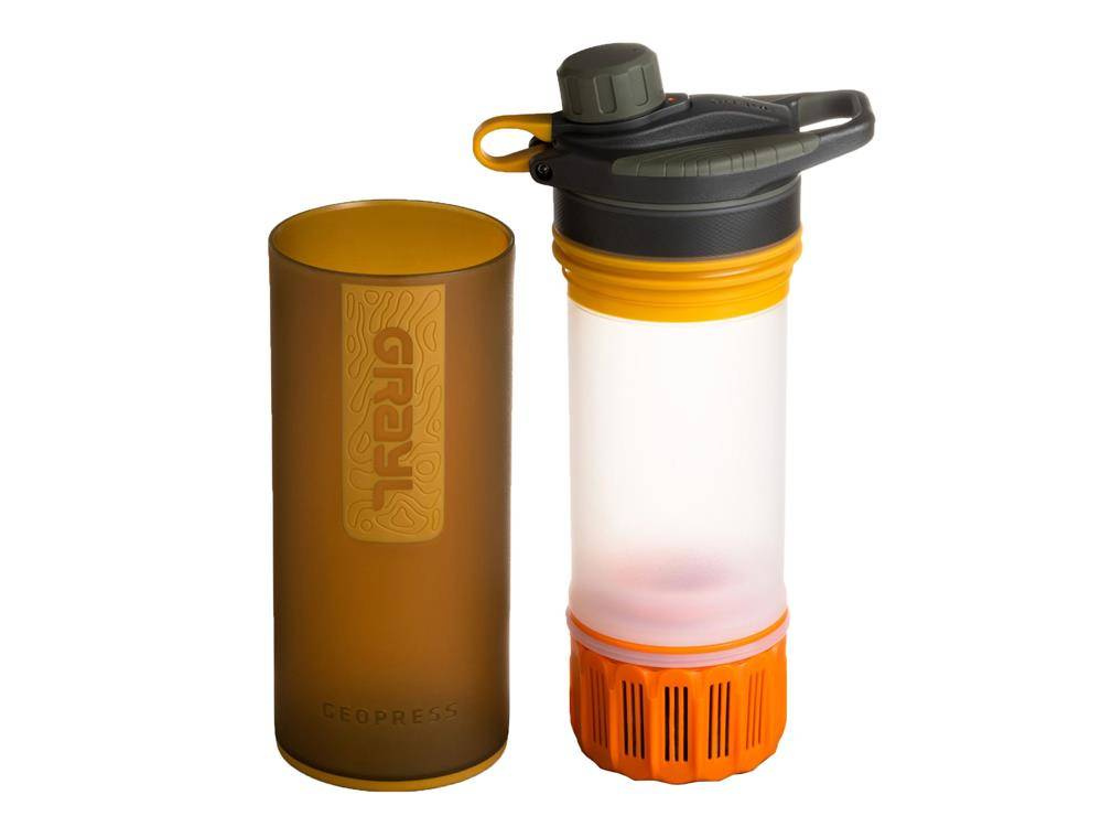 Grayl GeoPress water filter bottle 710 ml Amber 400AMB best