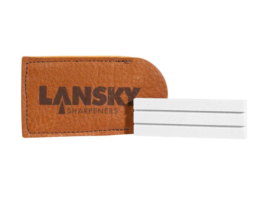 Leather Pouch 2 Special Grooves #LSAPS Lansky Pocket Arkansas Sharpening Stone 