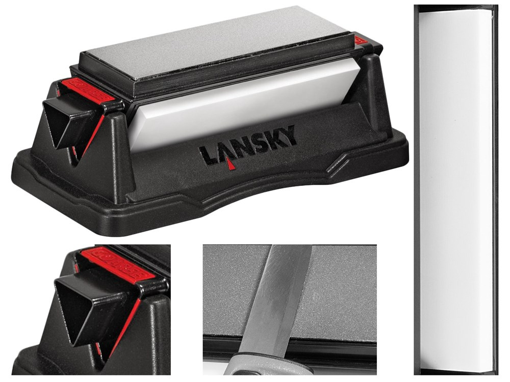 Lansky TriStone Benchstone Knife Sharpening Kit 2 x 6" BSTR100 best price check