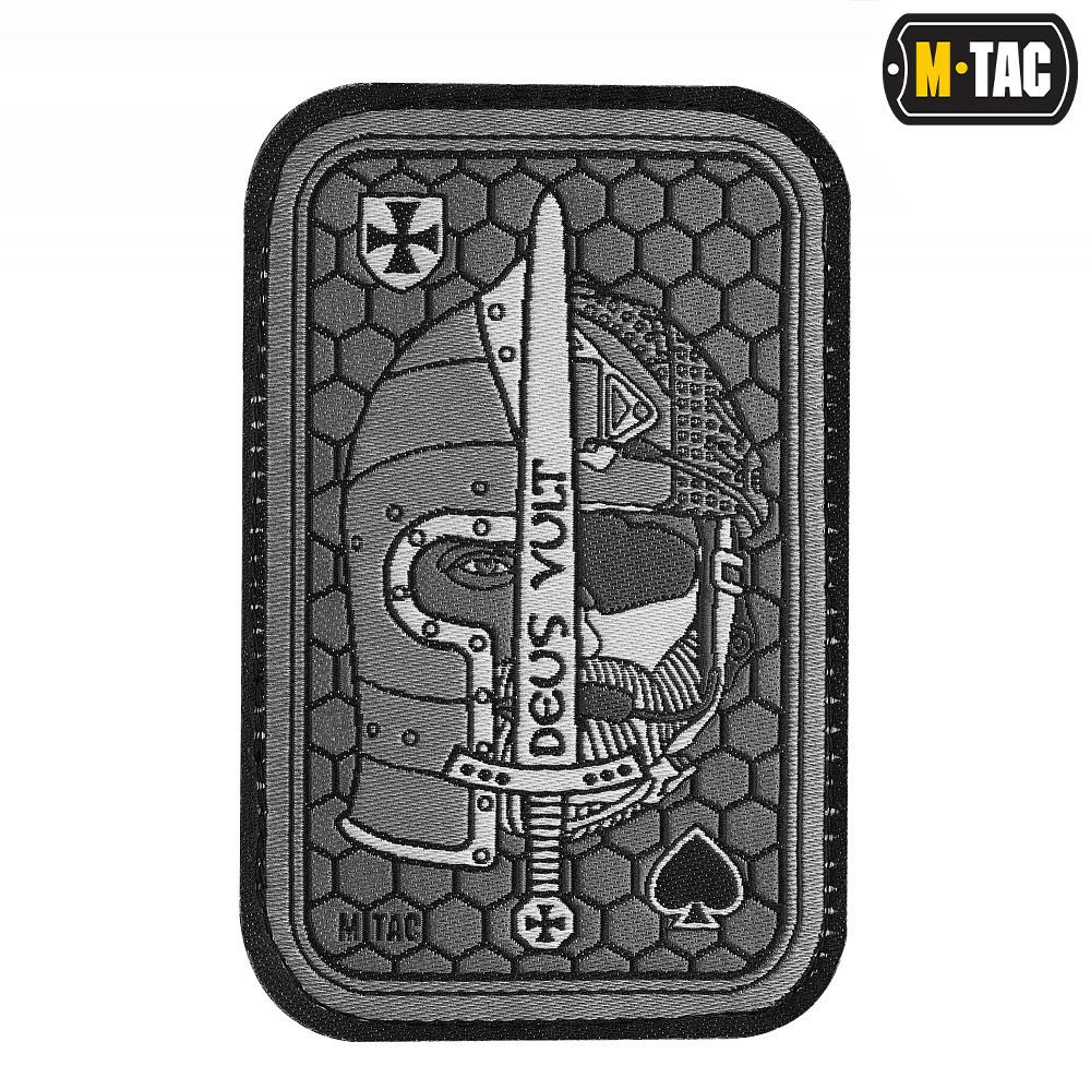 MTac Naszywka Morale Patch Deus Vult Ace Żakard Szary