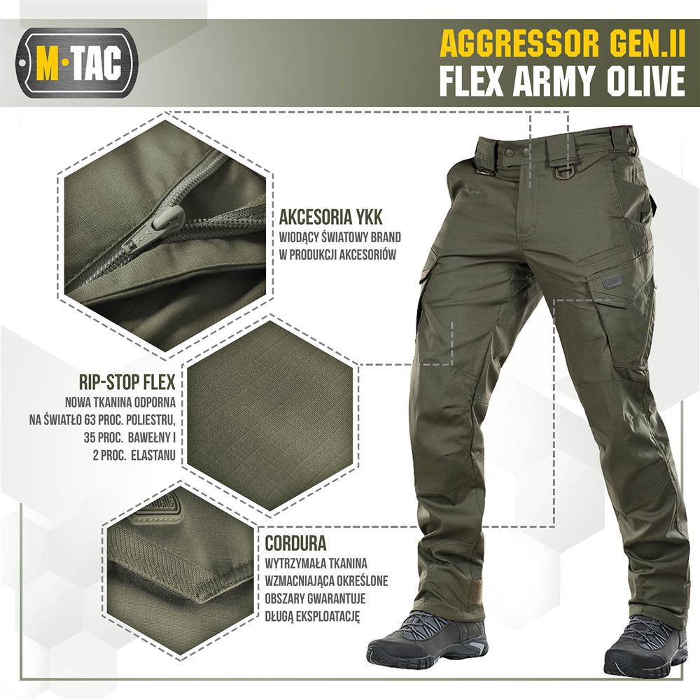 MTac Tactical Pants Aggressor Gen.II Flex Ripstop Army Olive