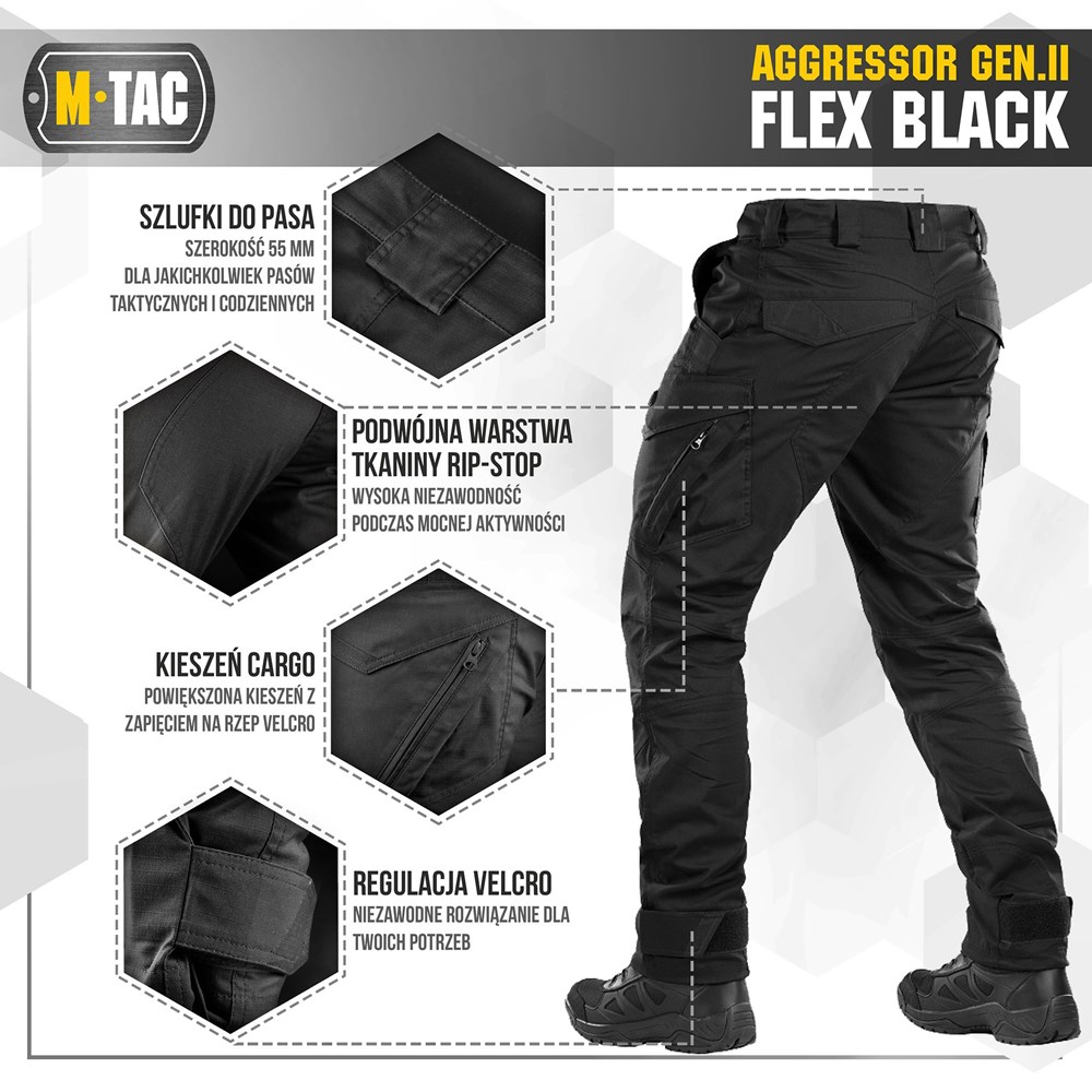 M-Tac Mens Tactical Pants Patriot Flex Cotton Cargo Pockets