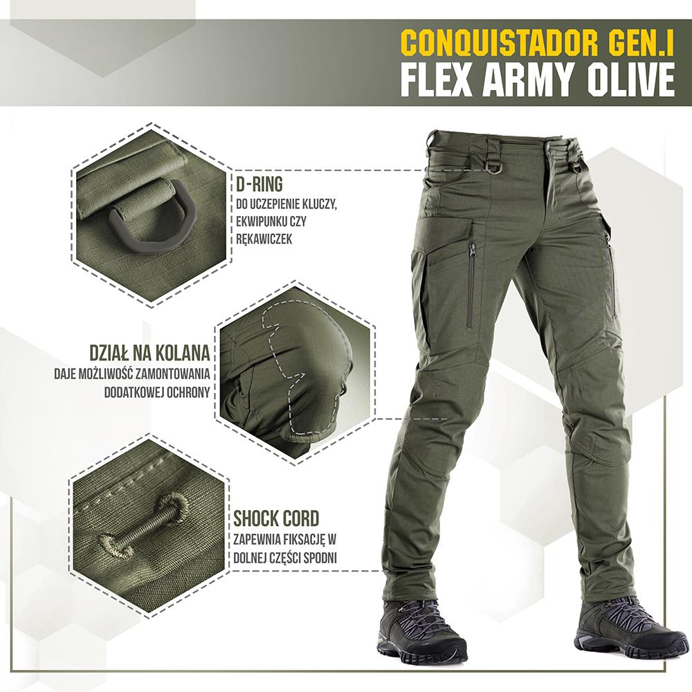 M-Tac - Tactical Pants Conquistador Gen. I Flex - Ripstop - Army Olive ...