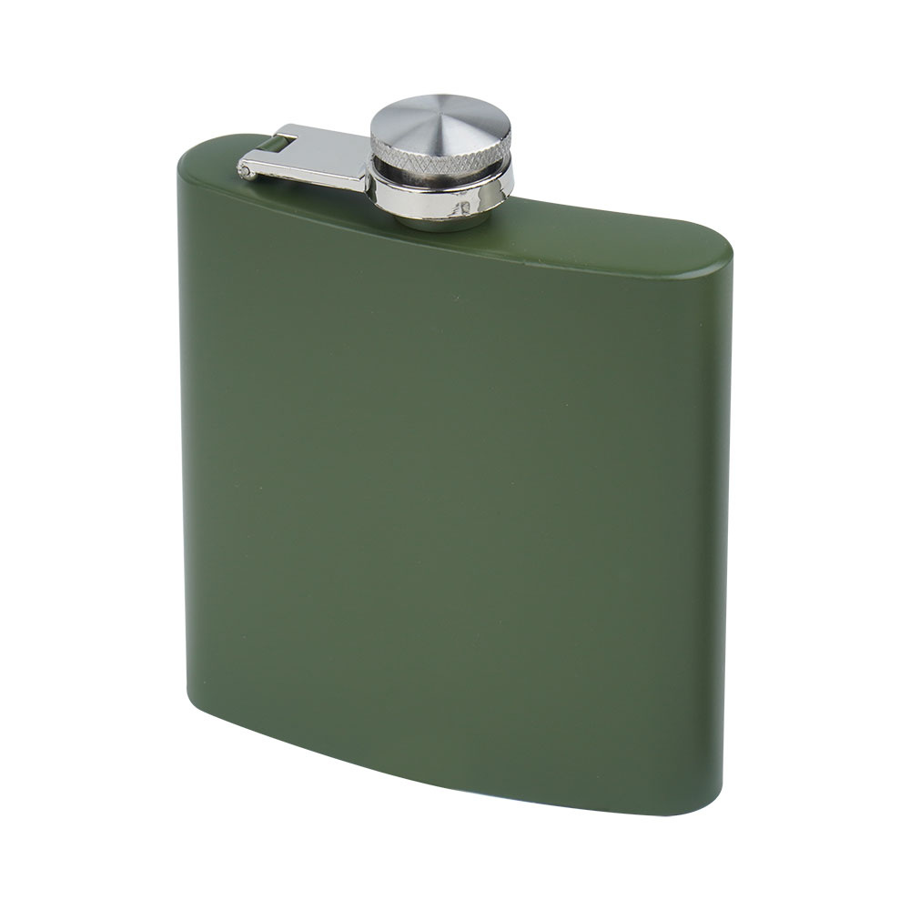 MFH Stainless Steel Flask 170 ml Olive 33275B best price