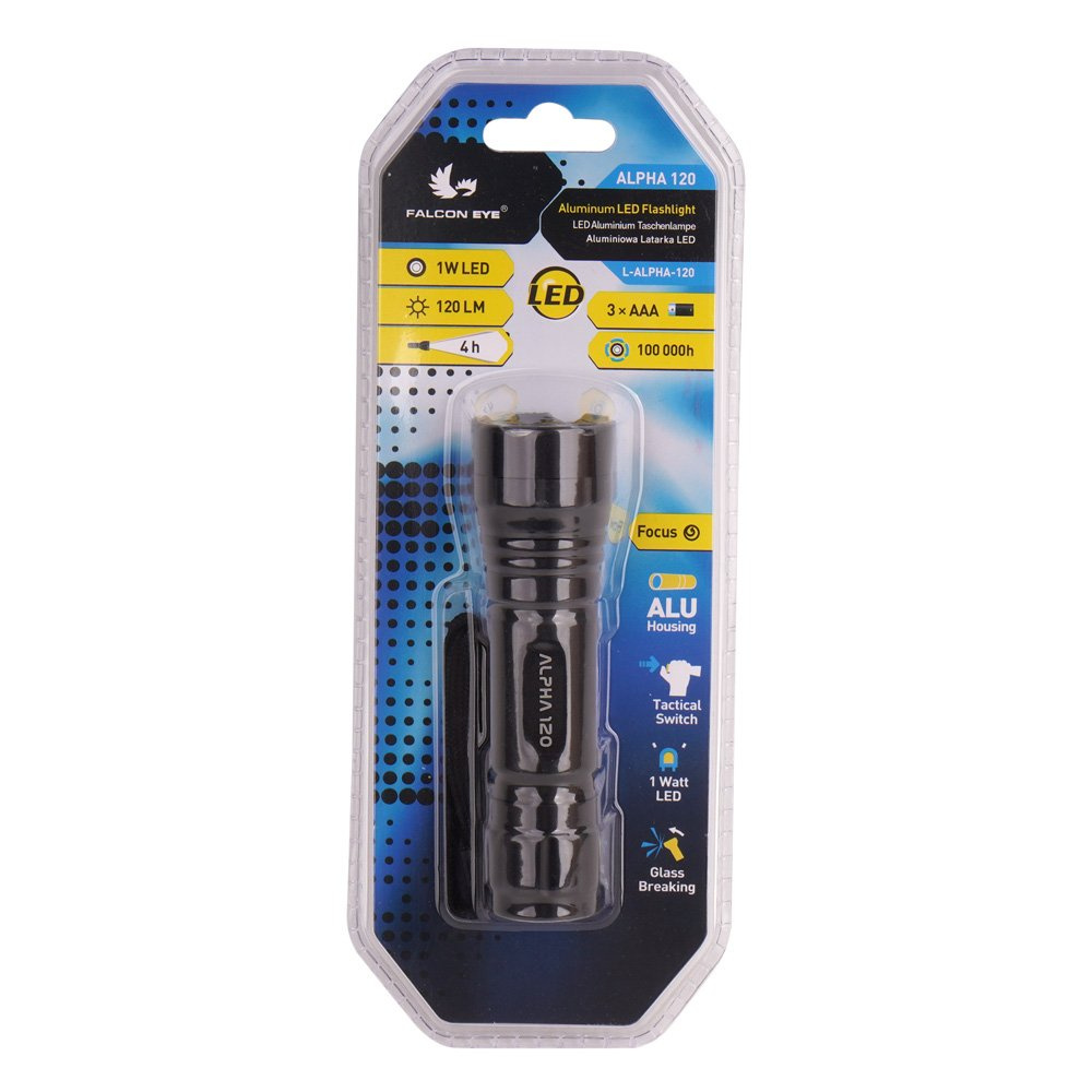 Mactronic Aluminum LED Flashlight Falcon Eye ALPHA 120 lm LALPHA