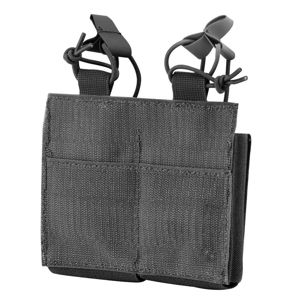 MilTec AR15 Double Mag Holder with Hook & Loop Panel Black