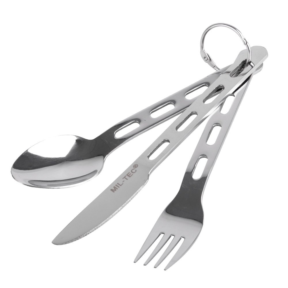 MilTec Foldable 3pcs steel eating utensil 14623000 best price check availability, buy