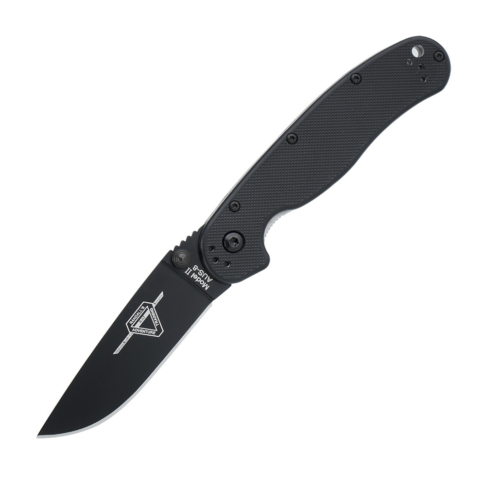 Ontario Folding Knife RAT II Liner Lock Black 8861BP best price