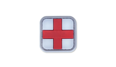4TAC - PVC Patch - Medic Cross - White-red -  3D PVC Morale Patches