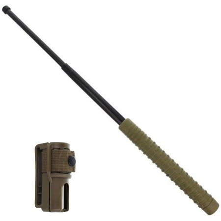 ESP - Hardened expandable baton with holder - 21''- Extra Grip handle - Army Green / Black - EXB-21H-GR-BK BH-54 - Expandable Batons, Tonfas