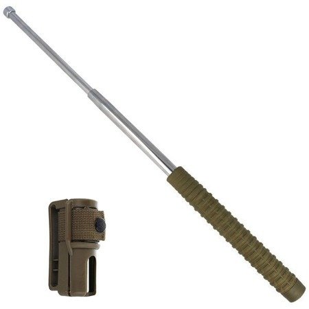 ESP - Hardened expandable baton with holder - 21'' - Extra Grip handle - Khaki / Chrome - EXB-21H CHR KHAKI BH-02 - Expandable Batons, Tonfas