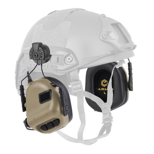 Earmor - Hearing Protection Earmuff M31H PLUS for FAST Helmets - Coyote Tan - M31H-TN/ARC (PLUS) - Active Headphones