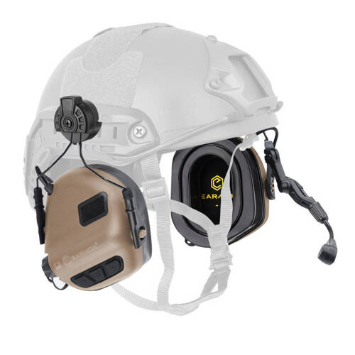 Earmor - M32H PLUS Communication Headset for Helmets - ARC Mount - Coyote - M32H-TN/ARC (PLUS) - Communication