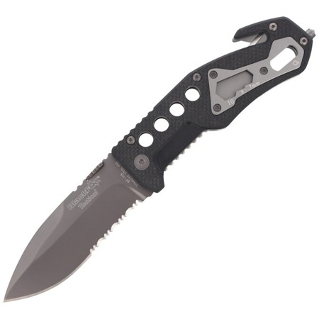 FOX - Knife BlackFox Drop Point Rescue Folder- Black - BF-115 - Folding Blade Knives
