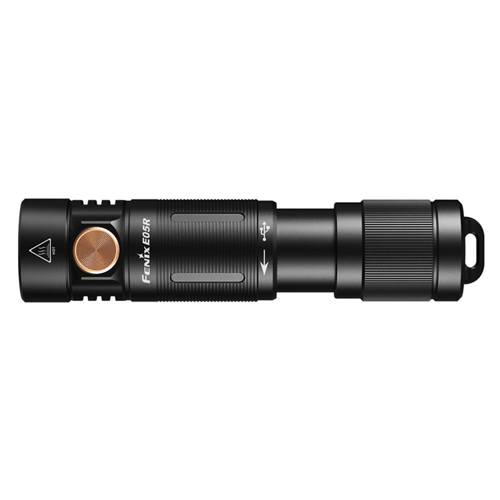 Fenix - Rechargeable LED Keychain Flashlight E05R - 600 lumens - Black - 039-493