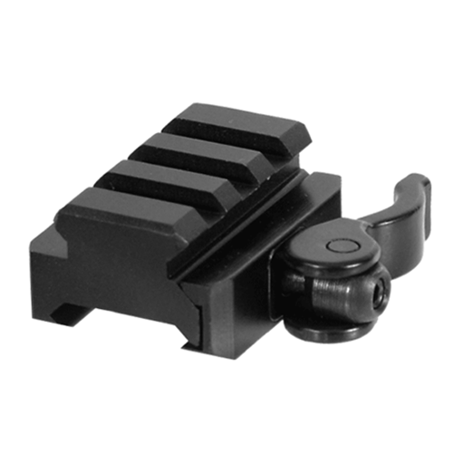 Leapers - UTG® Mount Adaptor / Riser - QD Lever Lock Picatinny - 3 Slots - Black - MNT-RSQD403 - Mounting Rings & Accessories