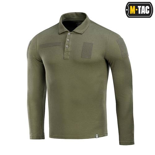 M-Tac - Tactical Polo Shirt with Long Sleeves - Army Olive - 80021062 - Polo Shirts