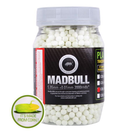 MadBull - Biodegradable BB Pellets - 0.28g - 2000 rds - Tracer Eco Friendly - PLA BIO - 0.28 g BBs