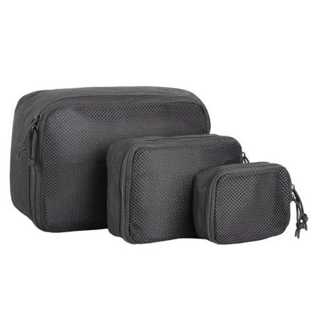 Mil-Tec - 3-Pc Mesh Pouch Set - Black - 16003802 - Gift Idea up to €25