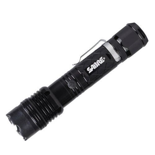 Sabre Red - Rechargeable Flashlight With Stun Gun - 1 M V - 80 lm - Black - S-1000SF - Recharchable Flashlights