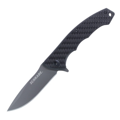 Schrade - Drop Point Blade Carbon Fiber Handle Ultra-Glide® Folding Knife - 1084281 - Folding Blade Knives