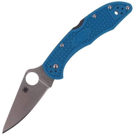 Spyderco - Delica® 4 FRN Flat Ground Blue PlainEdge Knife - C11FPBL - Folding Blade Knives
