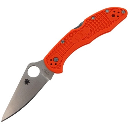 Spyderco - Delica® 4 FRN Flat Ground Orange Knife - C11FPOR