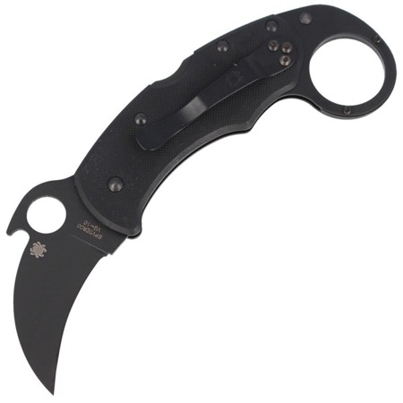 Spyderco - Karahawk™ G-10 All Black Plain Edge Knife - C170GBBKP