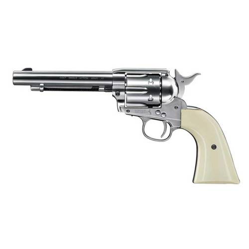 Umarex - Colt SAA .45-5.5" Airgun Revolver - Nickel Pearl - 4,5 mm Diabolo - 5.8322 - Airgun Pistols