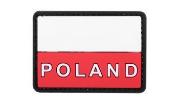 4TAC - 3D Patch - Polnische Flagge mit Text - Vollfarbe