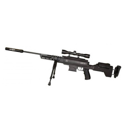 Black Ops - Sniper Power Piston Aufbrech-Luftgewehr mit 4x32 Zielfernrohr und Zweibein - 4,5 mm - B1090