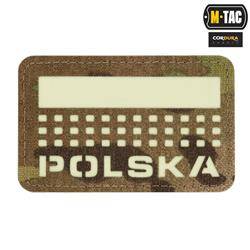 M-Tac - Aufnäher mit Flagge und Aufschrift Polen - Laserschnitt - Pixel/Rechteck - Multicam / Fluo - 51007208