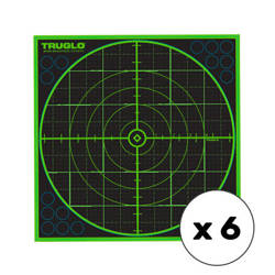 TruGlo - Selbstklebende Schießscheiben TruSee - 100 Yard - 305 x 305 mm - Fluoreszierendes Grün - 6 Stück - TG-TG10A6