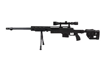 Well - ASG Sniper Rifle Replik MB4411D UPV - 6mm - Federbelastet - Zielfernrohr - Zweibein - Schwarz - WEL-03-007312