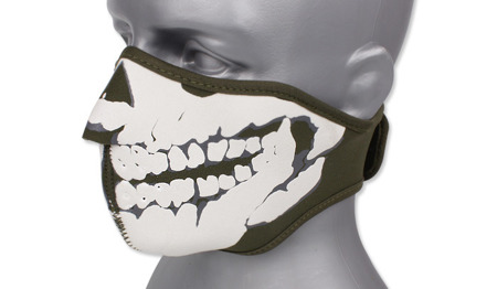 101 Inc. - Neopren-Gesichtsmaske 3D-Totenkopf - OD Grün - 219292-OD - Gesichtsschutz