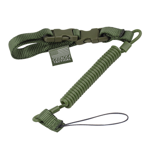 Cetacea Tactical - Lanyard für Waffen  Plain Clothes Mini-Coil - Olive Drab - TA-PCO-OD - Taktische Lanyards
