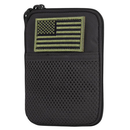 Condor - Taschenbeutel mit US-Flaggenaufnäher - Schwarz - MA16-002 - Admin Taschen