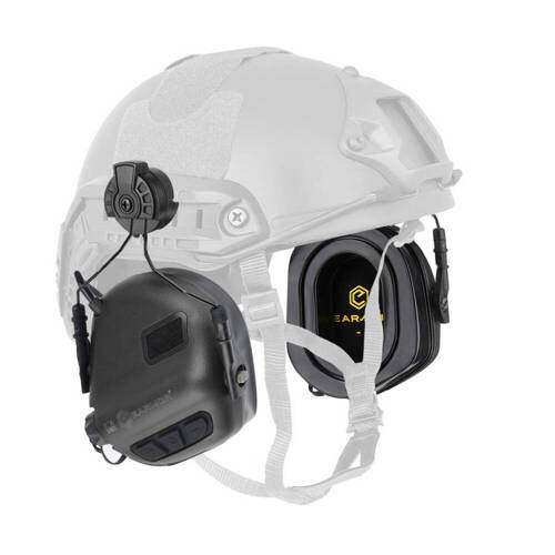 Earmor - Gehörschutz Kapselgehörschutz M31H PLUS für FAST-Helme - Schwarz - M31H-BK/ARC (PLUS) - Aktive Kopfhörer