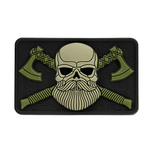 M-Tac - 3D-Emblem - Bearded Skull - Schwarz / Olive - 51113201 -  3D PVC Morale Patches