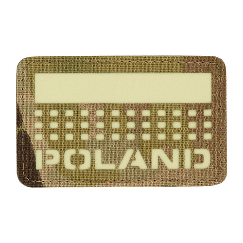 M-Tac - Aufnäher mit Polen-Flagge und Aufschrift - Fluoreszierend - Pixel/Rechteck - Multicam - 51006208 - Flaggen