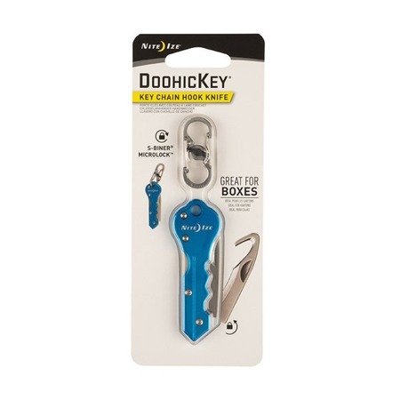 Nite Ize - DoohicKey&reg; Schlüsselanhänger-Haken-Messer - Blau - KMTC-03-R7 - Schlüsselanhänger