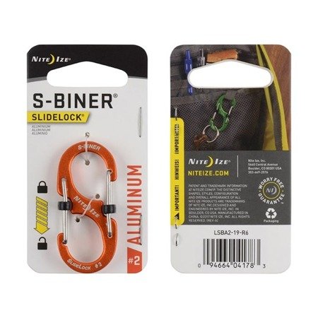 Nite Ize - S-Biner® SlideLock® Aluminium #2 - Orange - LSBA2-19-R6 - Aluminiumkarabiner