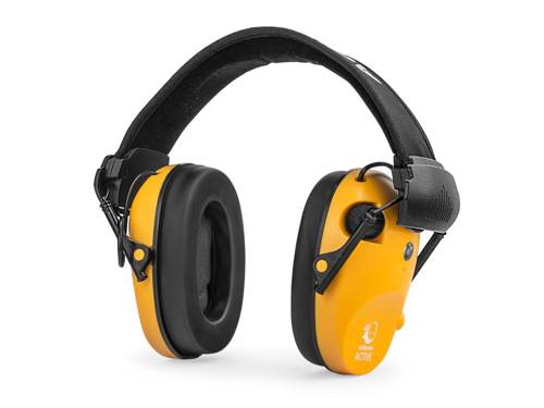 RealHunter - Set aus Active PRO Gehörschützern und Schutzbrille - Orange  - Aktive Kopfhörer